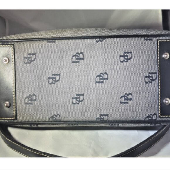 Authentic Dooney & Bourke Black Monogram Handbag Handles Shoulder Strap Purse - Picture 5 of 9